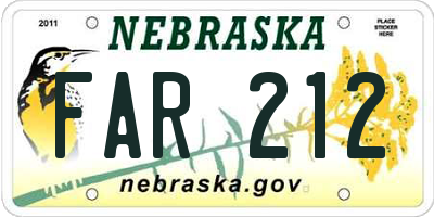 NE license plate FAR212