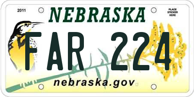 NE license plate FAR224