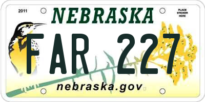 NE license plate FAR227