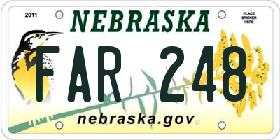 NE license plate FAR248