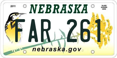 NE license plate FAR261