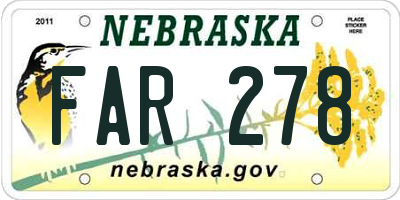 NE license plate FAR278