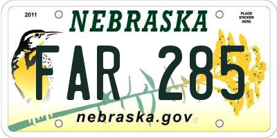 NE license plate FAR285