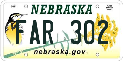 NE license plate FAR302