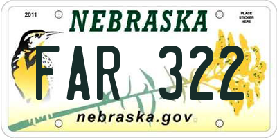NE license plate FAR322