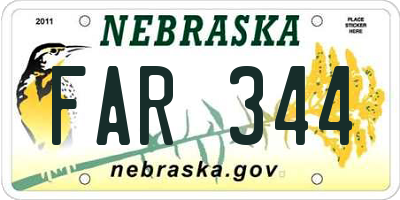 NE license plate FAR344