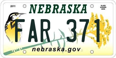 NE license plate FAR371