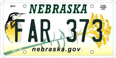 NE license plate FAR373