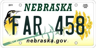 NE license plate FAR458