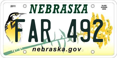 NE license plate FAR492