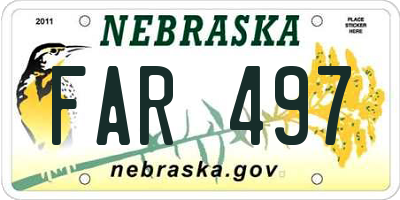 NE license plate FAR497