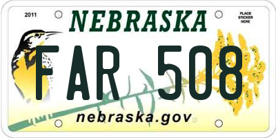 NE license plate FAR508