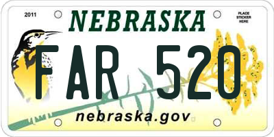 NE license plate FAR520