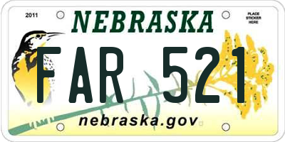 NE license plate FAR521