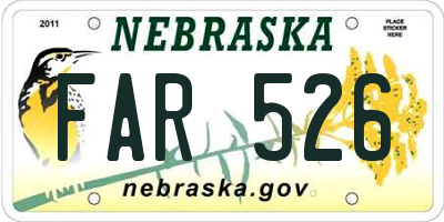NE license plate FAR526