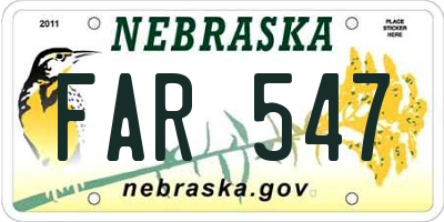 NE license plate FAR547