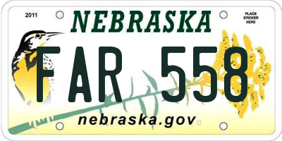 NE license plate FAR558
