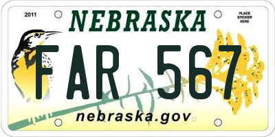 NE license plate FAR567