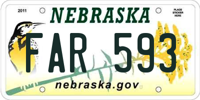 NE license plate FAR593