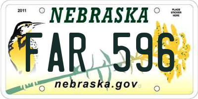 NE license plate FAR596