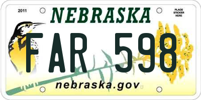NE license plate FAR598