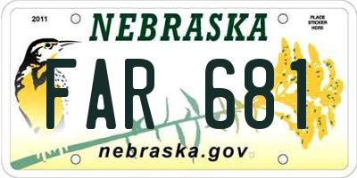 NE license plate FAR681