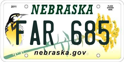 NE license plate FAR685