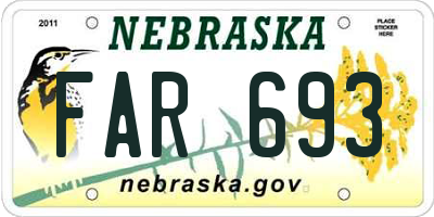 NE license plate FAR693