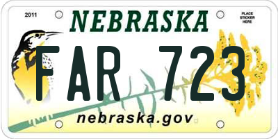 NE license plate FAR723