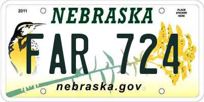 NE license plate FAR724