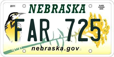 NE license plate FAR725