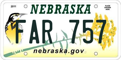 NE license plate FAR757