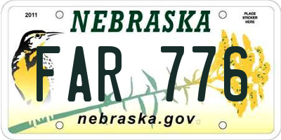 NE license plate FAR776