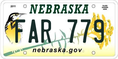 NE license plate FAR779