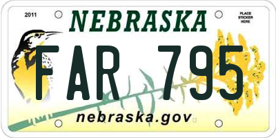 NE license plate FAR795