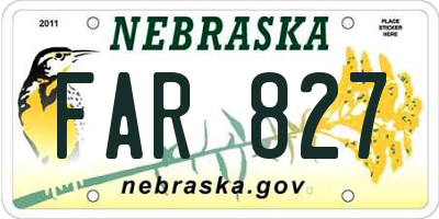 NE license plate FAR827