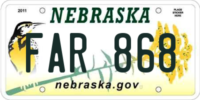 NE license plate FAR868