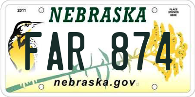 NE license plate FAR874