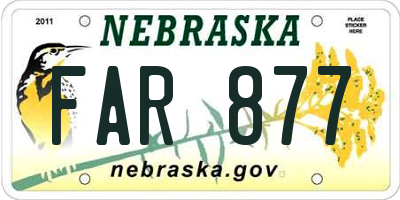 NE license plate FAR877