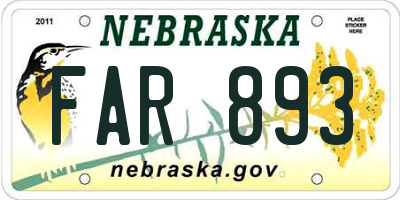 NE license plate FAR893