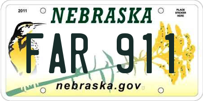 NE license plate FAR911