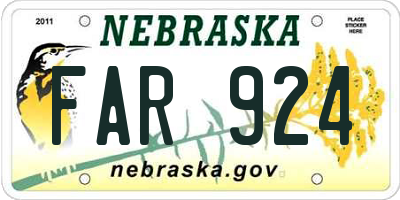NE license plate FAR924