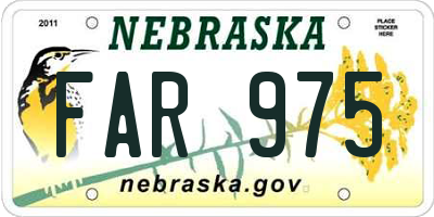 NE license plate FAR975