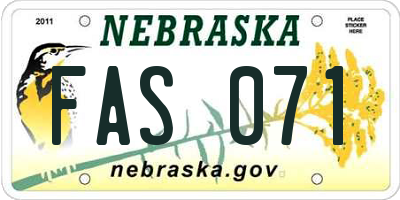NE license plate FAS071