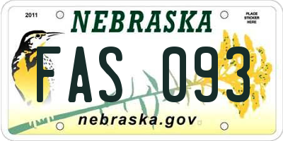 NE license plate FAS093
