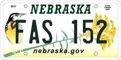 NE license plate FAS152