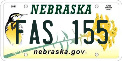 NE license plate FAS155