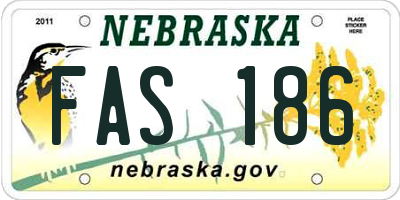 NE license plate FAS186