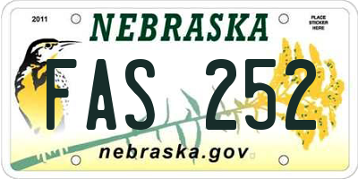 NE license plate FAS252
