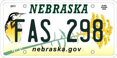 NE license plate FAS298